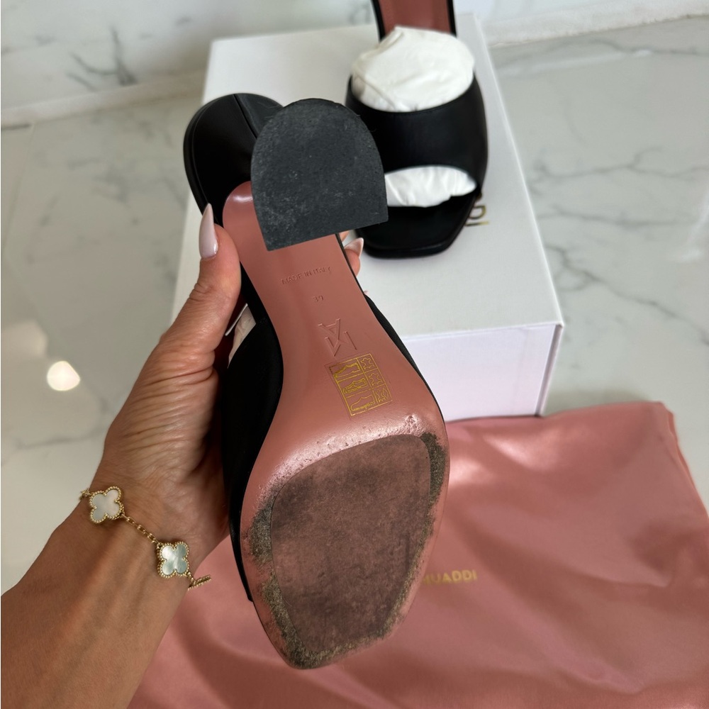 Amina Muaddi Black Lupita mules 39 - Picture 6 of 9